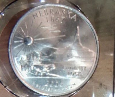 2006 nebraska P 25c, 75% Copper,25% N 5.67g, 318m Minted, PCGS NO .39022, Flawls - Image 1 of 4