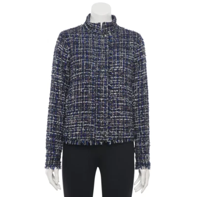 Women's Apt. 9® Moto Jacket in Blue Black Tweed M, L, XX  Retail $60.00 New - Image 1 of 3