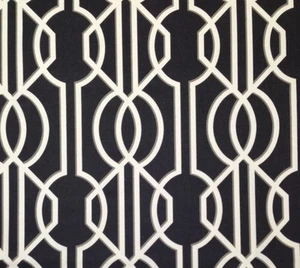 MAGNOLIA HOME DECO ONYX BLACK TRELLIS LATTICE FURNITURE FABRIC BY THE YARD 54"W - Picture 1 of 5