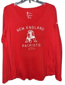 Nike New England Patriots Langarmshirt Retro Logo Damen Large Rot Neu - Bild 1 von 8