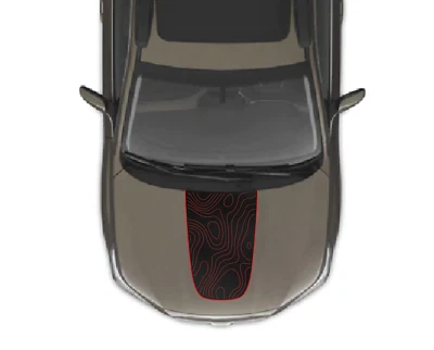 2 Tone Topographic Blackout Hood Vinyl Decal Fits Subaru Outback 2010-2023 - Image 1 of 4