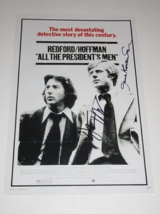 POSTER FOTO DI TUTTI GLI UOMINI DEL CAST FIRMATO AUTOGRAFATO X2 12X18 HOFFMAN + - Foto 1 di 5