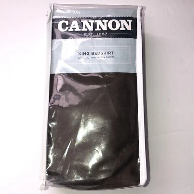 "Falda de cama Cannon tamaño King CHOCOLATE 220TC algodón satén 78"" X 80"" 15"" caída nueva en paquete" Foto 1 de 3