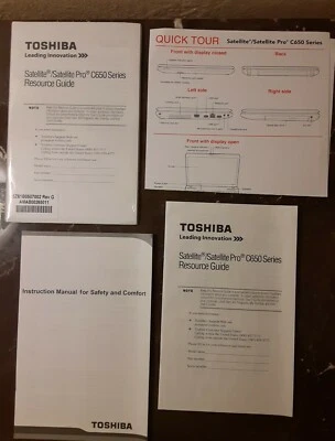 Toshiba Satellite/Satellite Pro C650 Series Resource Guide Quick Tour Manual  - Image 1 of 4