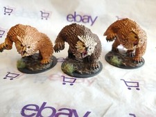 3x Pathfinder D&D Nolzur's Unpainted Miniatures: 3x Owlbear TS Painted 