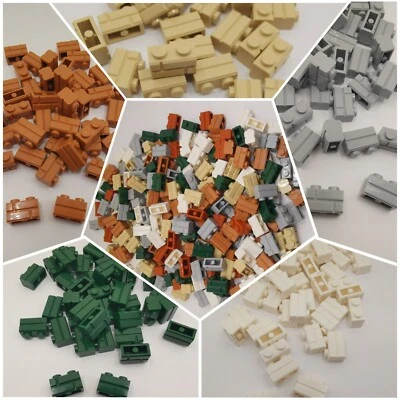 Lego® 100 /300  1x2 Mauersteine 98283 tan /dunkelgrün / weiß / hellgrau / braun - Bild 1 von 4