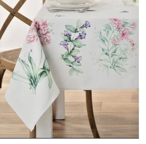 Lenox Butterfly Meadow Garden Multi Pastel Polyester Oblong Tablecloth 60" x120" - Picture 1 of 12