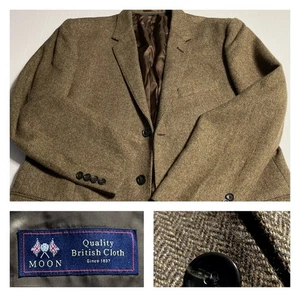 J Crew Ludlow British Moon Herringbone Tweed Wolljacke Sport Mantel Slim 44 - Bild 1 von 18