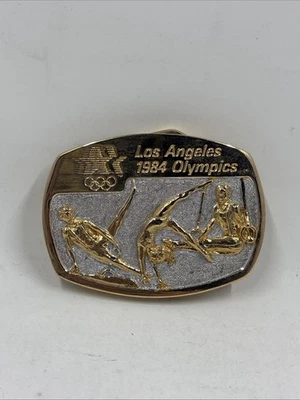 Hebilla de cinturón de oro Sánchez coleccionable Juegos Olímpicos de Los Ángeles 1984 en caja Foto 1 de 4