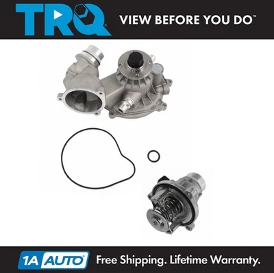 TRQ Engine Water Pump & Thermostat w/ Housing for BMW 545i 645Ci 745i X5 - Image 1 of 4