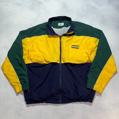 Chaqueta cortavientos IZOD vintage de los 90 para hombre XL cremallera completa bloque de color golf preppy Foto 1 de 4