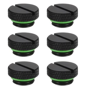 6pcs Water Stop Plug Fitting G1/4" Water Cooling Slot Plug Fitting, Dark Green - Afbeelding 1 van 6