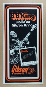 1974 Gibson Guitar Strings B.B. King vintage print Ad - Picture 1 of 1