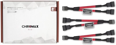 NA-SYC1 Chromax Red Y-Cables - Stylish 4-Pin Splitter for PC Fans - Image 1 of 4