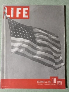 LIFE MAGAZINE DECEMBER 22 1941 VINTAGE ADS NO LABEL WWII PEARL HARBOR US FLAG - Picture 1 of 5