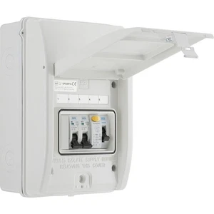 BG Metal 40A 2 Way Garage Consumer Unit IP65 - CFGAR1A-TSD - Picture 1 of 2