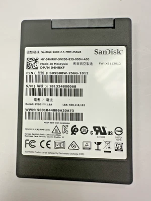SanDisk X600 SD9SB8W-256G-1012  256 GB SATA III 2.5" Solid State Drive - Image 1 of 2