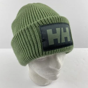 HH Helly Hensen Cuffed Ribbed Beanie Winter Hat Beanie Green - Picture 1 of 5