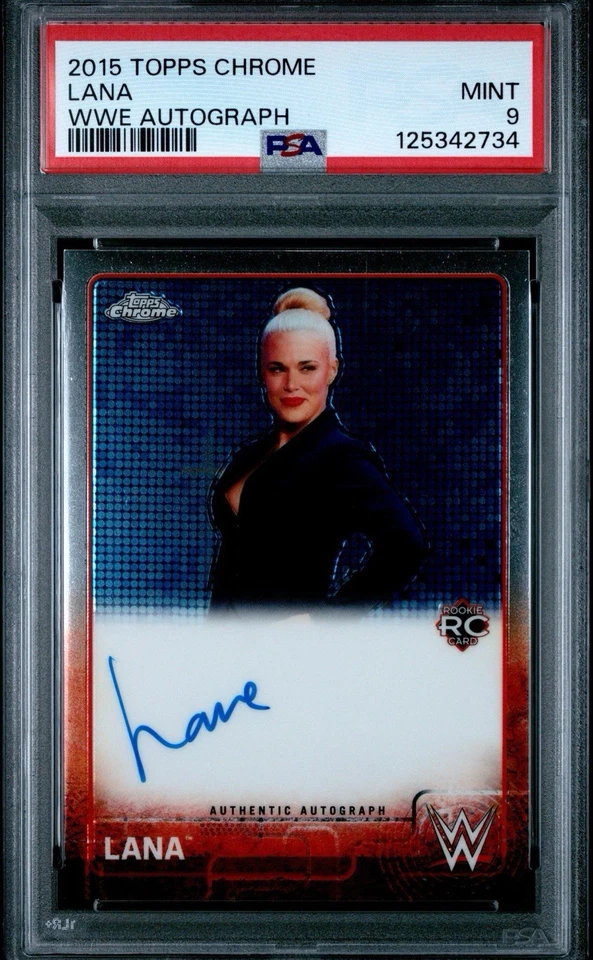 2015 Topps Chrome WWE Autographs #NNO Lana Autograph Auto PSA 9 Mint - Pop 2 - Image 1 of 3