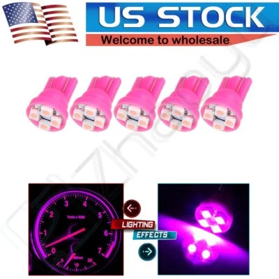 5x Pink/Purple T10 Wedge 4SMD LED Bulb Car Interior Dome Lights 168 194 2825 - Image 1 of 4