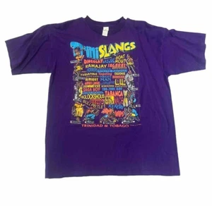 Vintage 1998 Trini Slangs lila T-Shirt Trinidad & Tobago Large - Bild 1 von 6