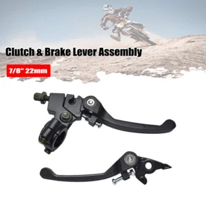 Conjunto de percha de palanca de embrague y freno negro para manillar de 7/8" 22 mm ATV moto de cross - Imagen 1 de 10