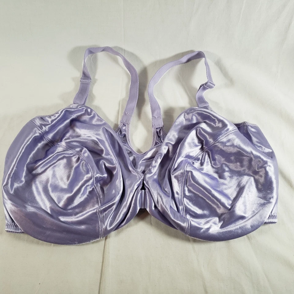 Sutiã Victoria's Secret segunda pele cetim sem forro 42DD lilás roxo fechamento frontal - Imagem 1 de 4