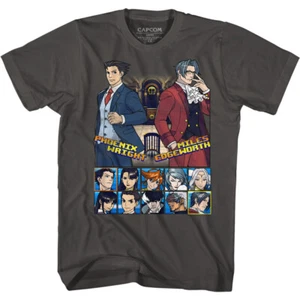 Ace Attorney Capcom Videospiel Phoenix Wright & Mills Edgeworth Herren T-Shirt - Bild 1 von 6