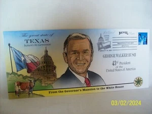 Cubierta del primer día de Bevil para George W. Bush de 2001 72/200 con certificado de autenticidad - Imagen 1 de 1