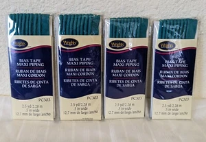 Nuevo en paquete Lote de 4 cintas de sesgo Wright 2 1/2 yardas, 1/2" de ancho mediterráneo - Imagen 1 de 2