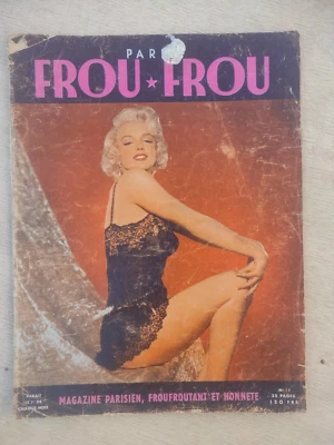 Old French Magazine PARIS FROU-FROU Marilyn Monroe Wearing Black Dantel No. 11 - Image 1 of 4