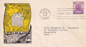 USA 1938 TWO FIRST DAY COVERS WITH CACHET, NORTHWEST TERRITORY, SESQUICENTENNIAL - Picture 1 of 2