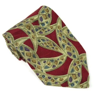 Галстук Eddie Bauer 100% шелк абстрактный многоцветный сделано в США 57x3,75 дюйма - Изображение 1 из 4