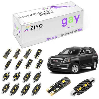 16 Bulbs Deluxe White Interior LED Light Kit For GMC Terrain 2010-2017 Package - Image 1 of 4