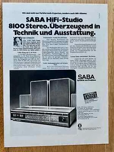 SABA HiFi Studio 8100 Stereo Original 1975 Vintage Advert Werbung Reklame - Bild 1 von 1