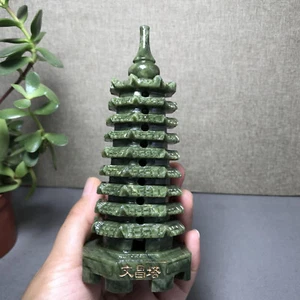 Raro Natural Afganistán Jade Tallado Wenchang Pagoda Torre Estatua 142mm 410g - Imagen 1 de 11