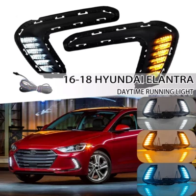 Par de luces antiniebla secuenciales DRL para Hyundai Elantra 2016-2018 Foto 1 de 4