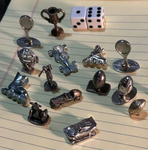 15 Monopoly Scene SPORTS Items. Metal movers Football Tennis Golf Races + - Picture 1 of 8