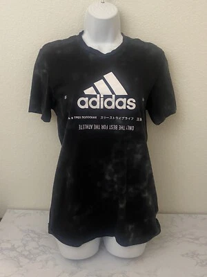 Camiseta Adidas Adultos Talla S Negra Gris Tie Dye Solo las Mejores Letras Chinas H1 Foto 1 de 4