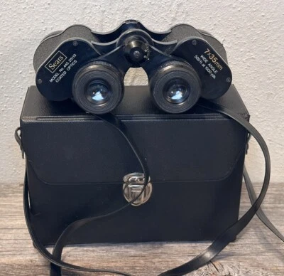 Vintage SEARS Binoculars 7x35mm Wide Angle - Model 445.25110 With Case - Image 1 of 4