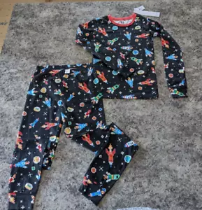 NWT PJ Place 2 piece Pajama Set Long Sleeve Boys Spaceships Rockets Size 14 - Picture 1 of 9