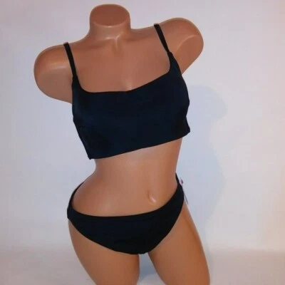 Bikini de Natación Victoria Secret XL Parte Superior e Inferior Negro Sólido Estilo Bralette Nuevo Foto 1 de 4