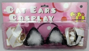 Cat Ear Fluffy Anime Cosplay Hair Band Lolita Strip Black/Gold - Picture 1 of 1