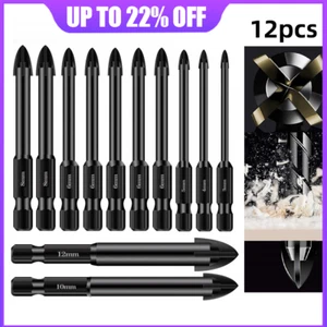 12pc Diamond Drill Bit Set 3-12mm Wall Stone Concrete Brick Masonary Drills Bits - Picture 1 of 19