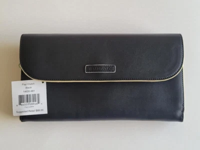 Bolso sin asas/bolso de hombro Vera Bradly negro con solapa de cuero sintético nuevo con etiquetas Foto 1 de 3