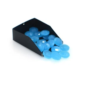 Blue Chalcedony Gemstone 10 mm Faceted Brilliant Cut Briolette Beads Hydro Lots - Picture 1 of 10