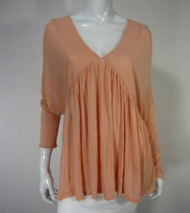 JW STYLE Long Sleeve V Neck Blouse Top Plus Size XL Solid Orange Peach - Imagen 1 de 8