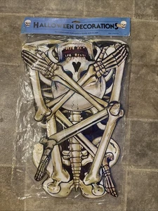 Vintage NOS Gelenkskelett Halloween Dekoration Tür Wand geringe Gebrauchsspuren - Bild 1 von 9