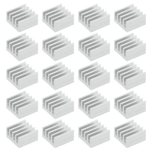 20 Pcs Heatsink 9x9x5mm Aluminum Heat Sink with Thermal Blue Sticker White - Afbeelding 1 van 6