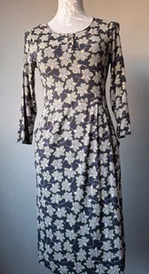 White Stuff Beca evo leaf print jersey dress Blue Multicoloured sz 8 ex con - Picture 1 of 17
